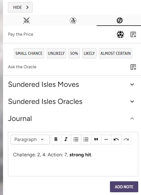 App sidebar with Journal active